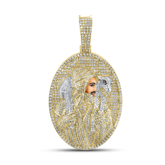 10kt Yellow Gold  1.64 CTW Diamond Jesus Head Charm