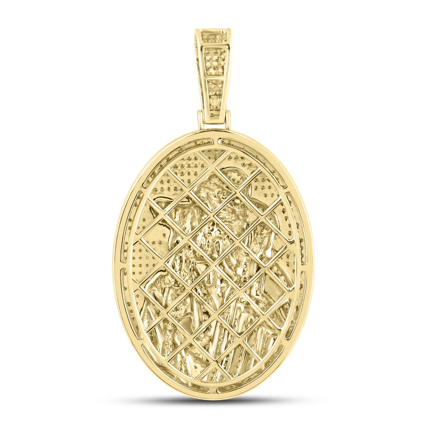 10kt Yellow Gold  1.64 CTW Diamond Jesus Head Charm