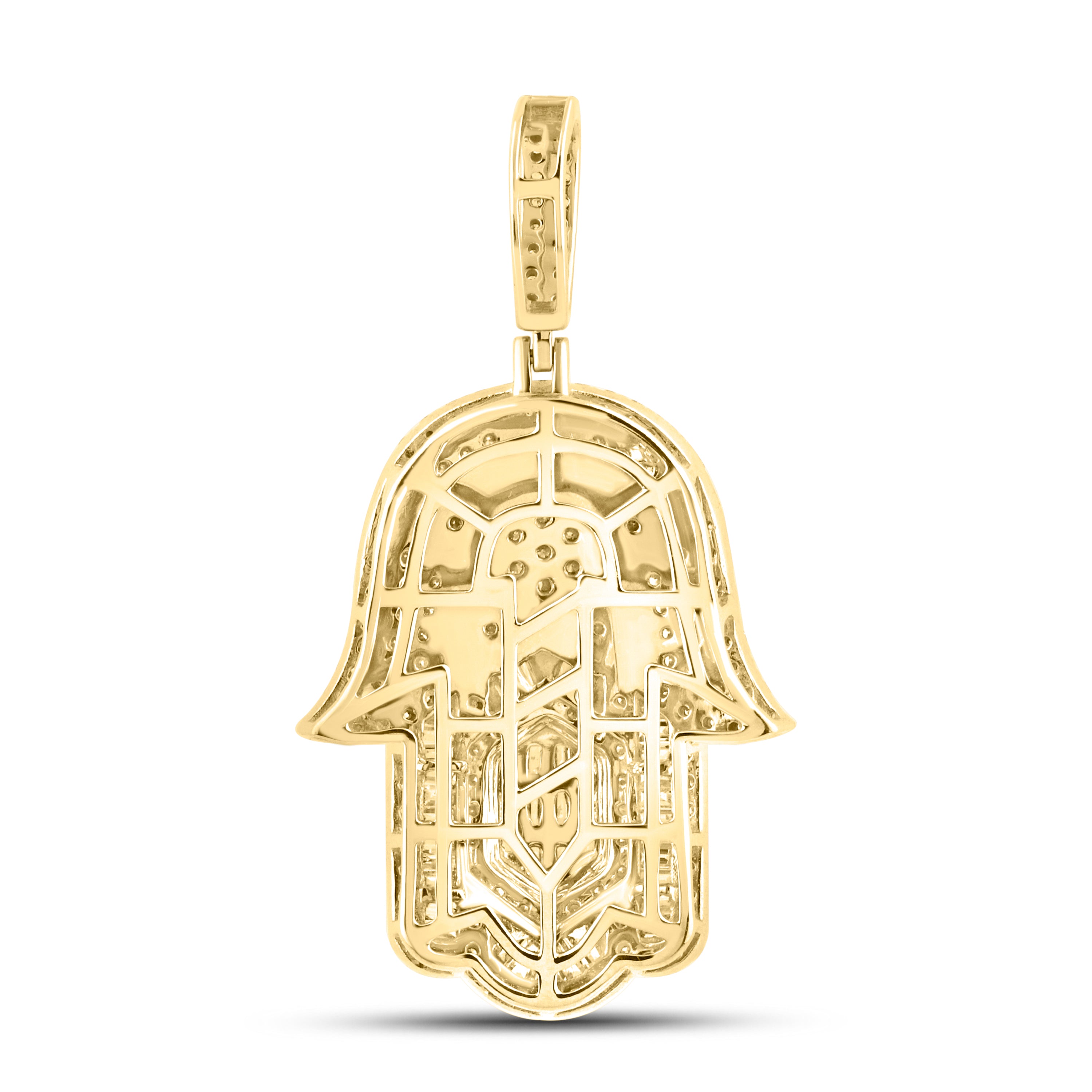10kt Yellow Gold 2.82 CTW Diamond Hamsa Hand Charm