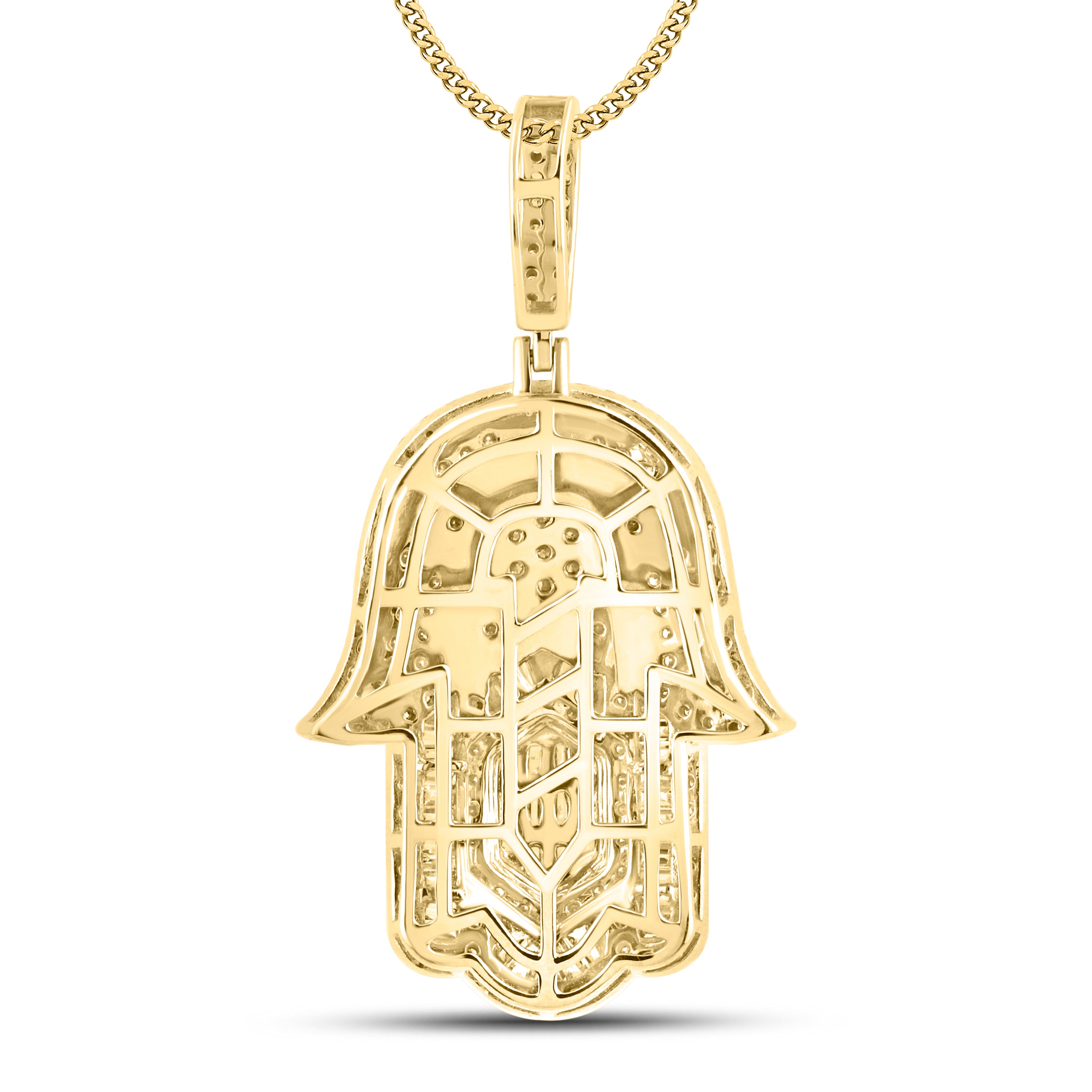 10kt Yellow Gold 2.82 CTW Diamond Hamsa Hand Charm