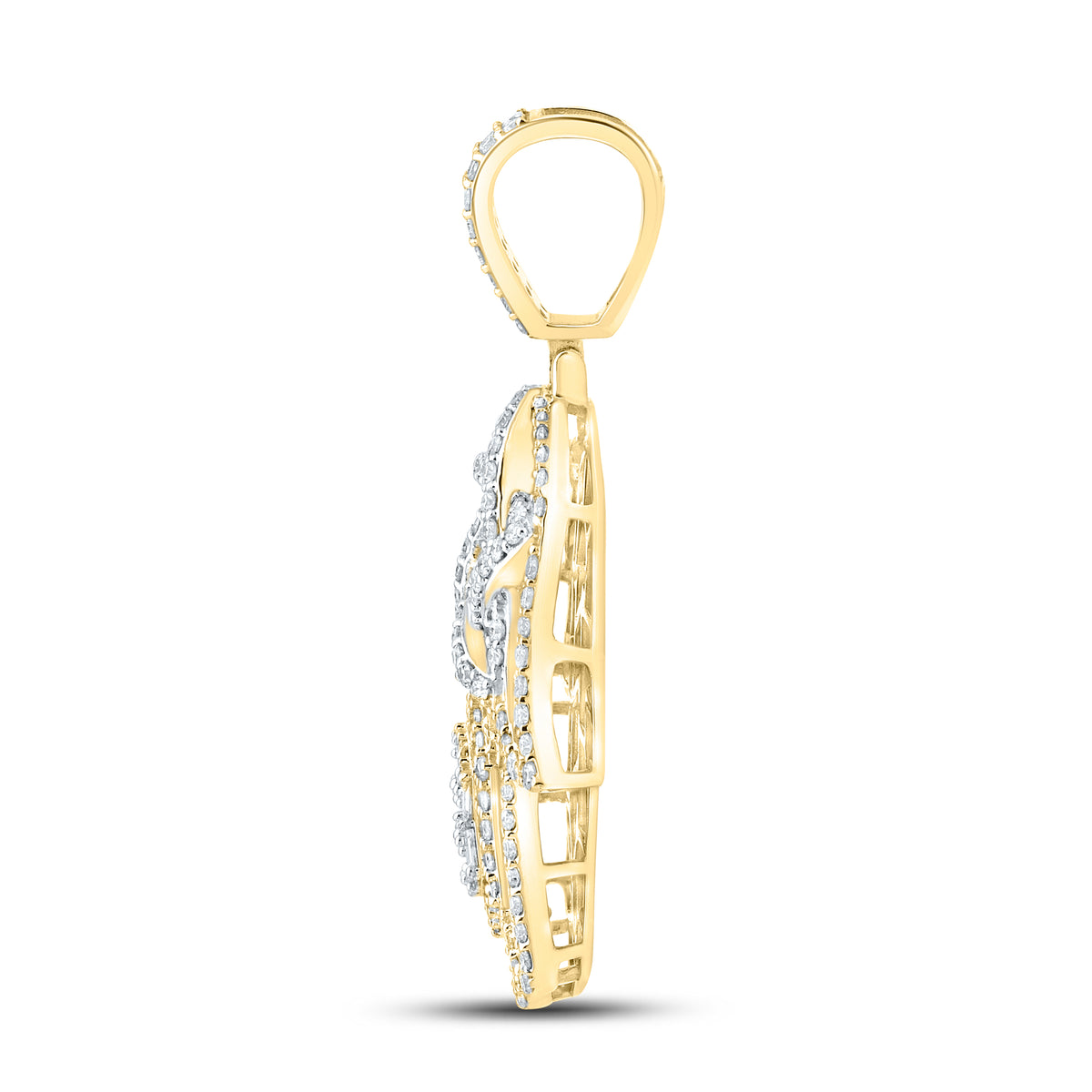 10kt Yellow Gold 2.82 CTW Diamond Hamsa Hand Charm