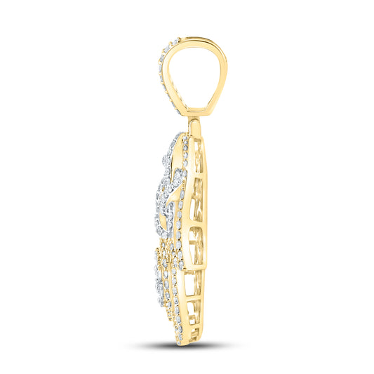 10kt Yellow Gold 2.82 CTW Diamond Hamsa Hand Charm
