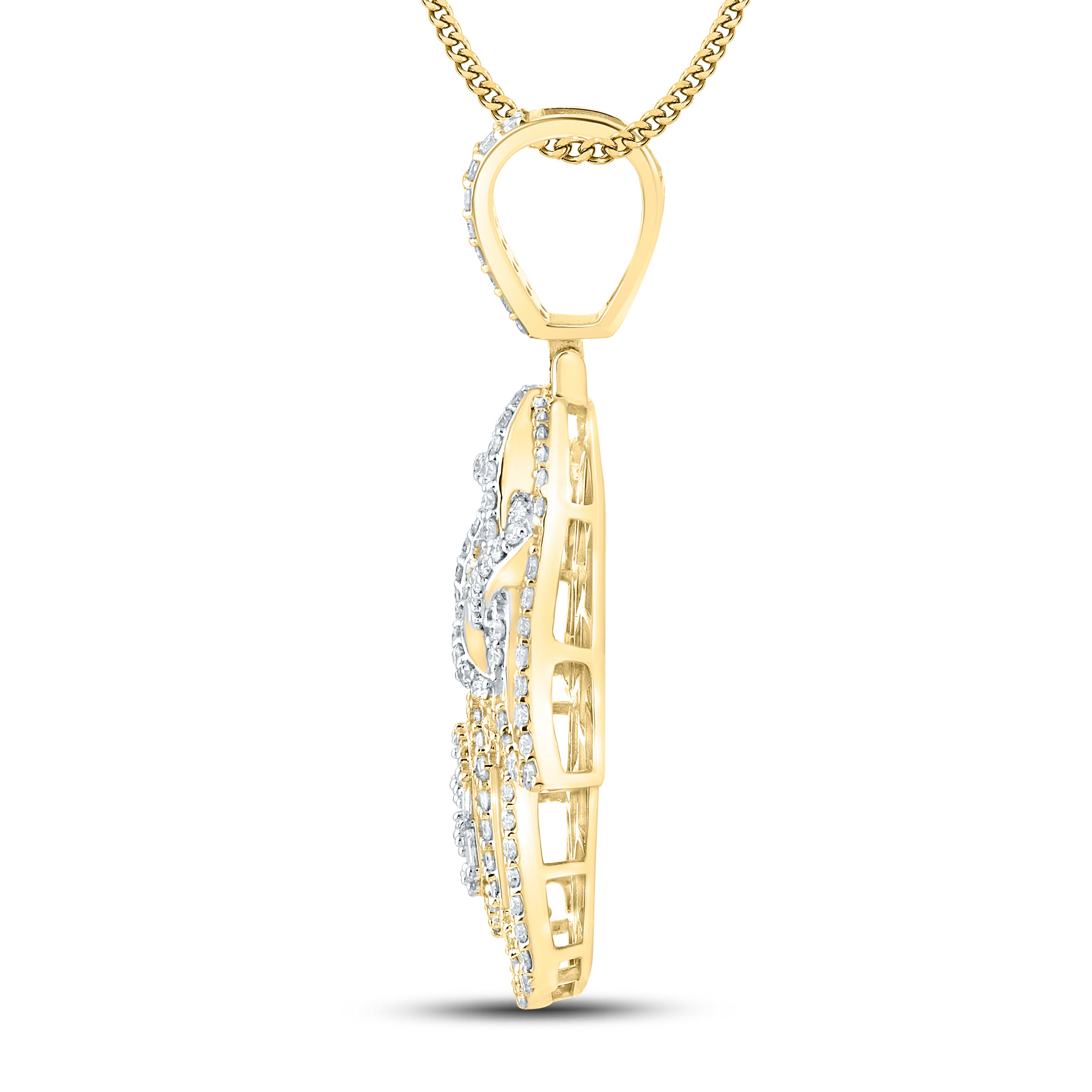 10kt Yellow Gold 2.82 CTW Diamond Hamsa Hand Charm