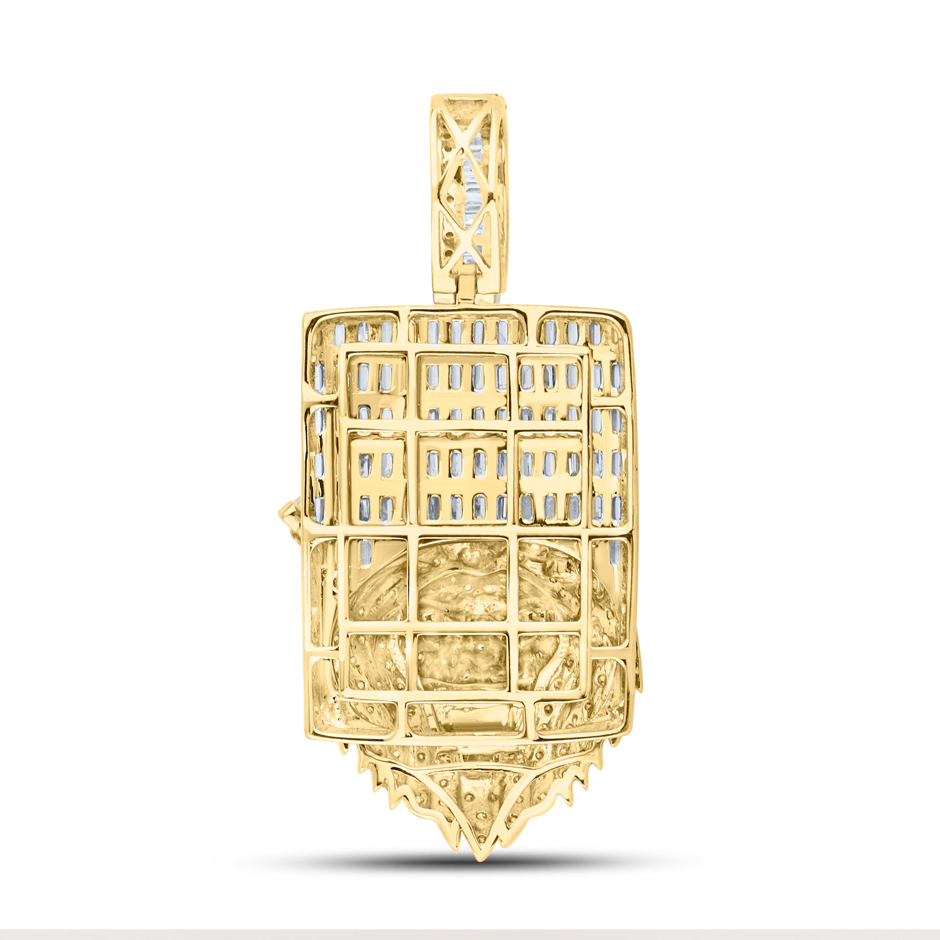 10KT YELLOW GOLD NATURAL DIAMOND 3.74 CTW LION CHARM