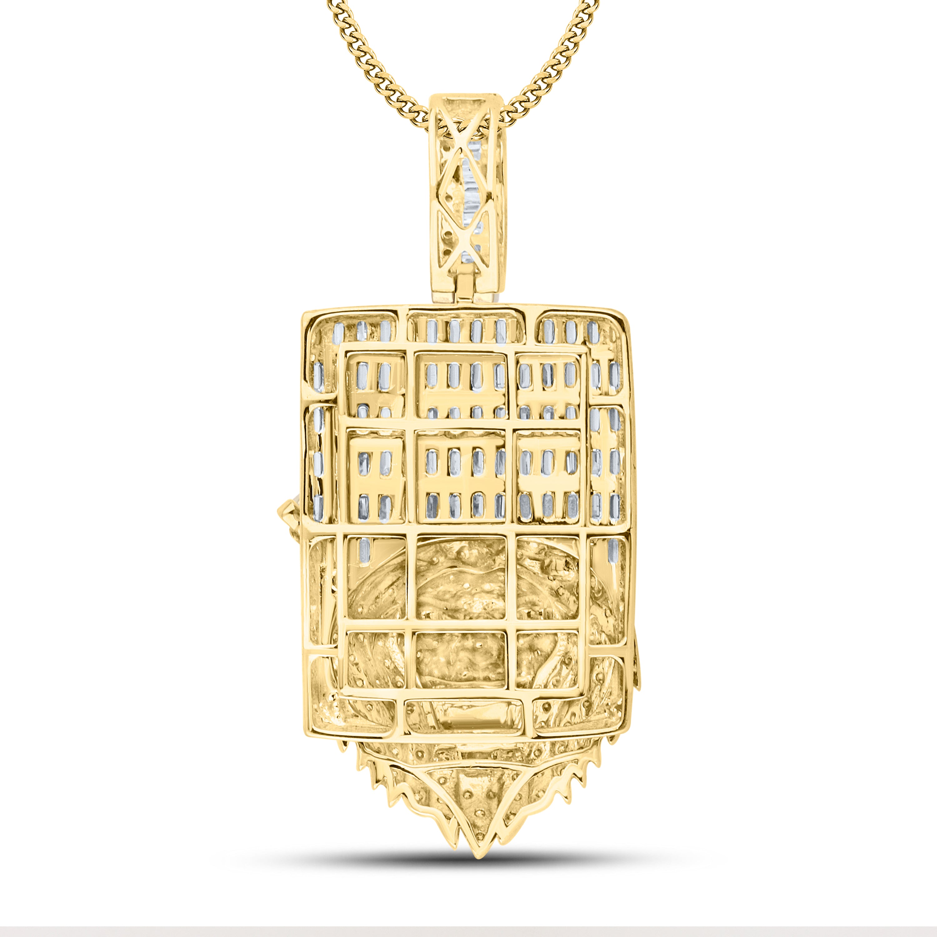 10KT YELLOW GOLD NATURAL DIAMOND 3.74 CTW LION CHARM