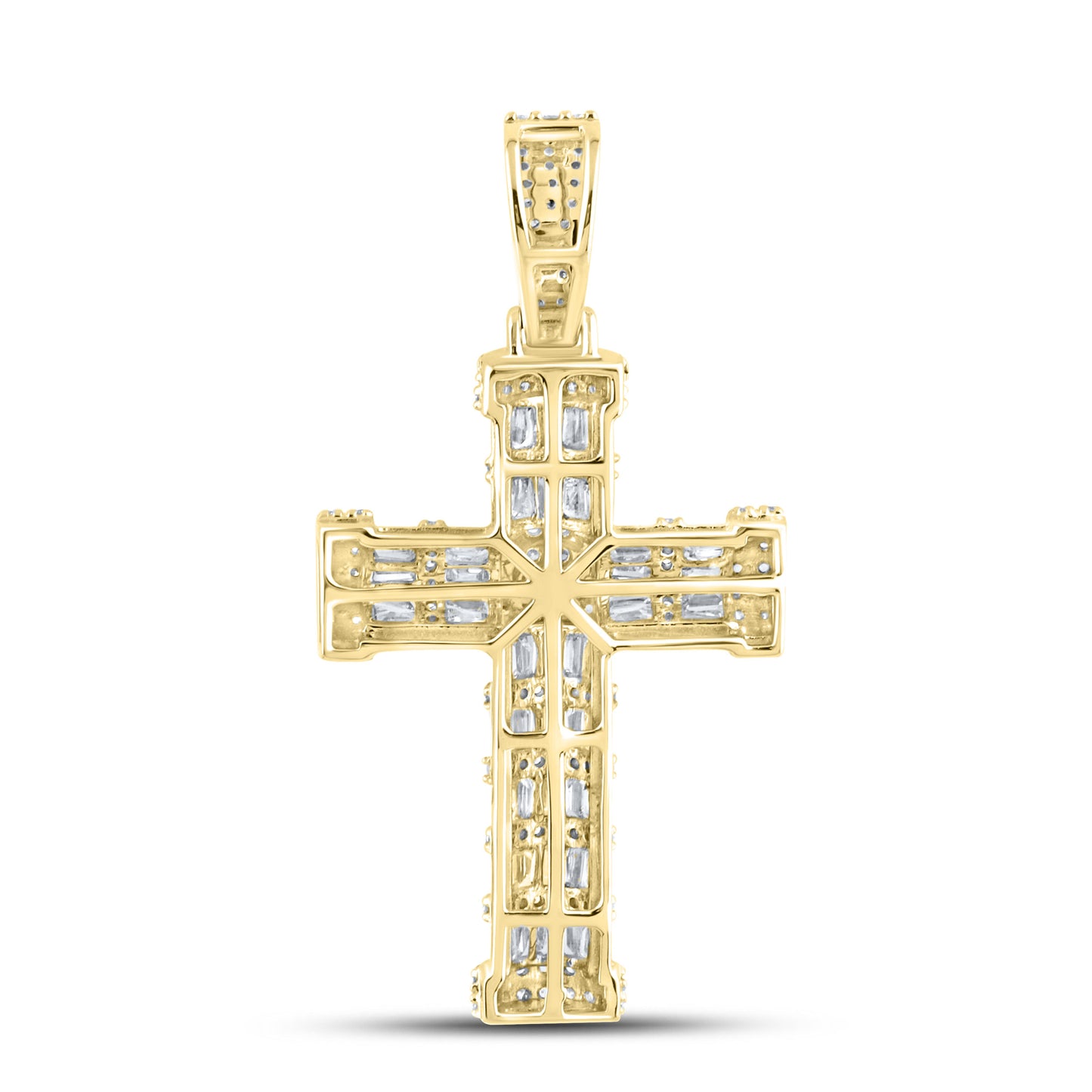 10kt Yellow Gold 3.265 CTW Diamond cross Pendant charm