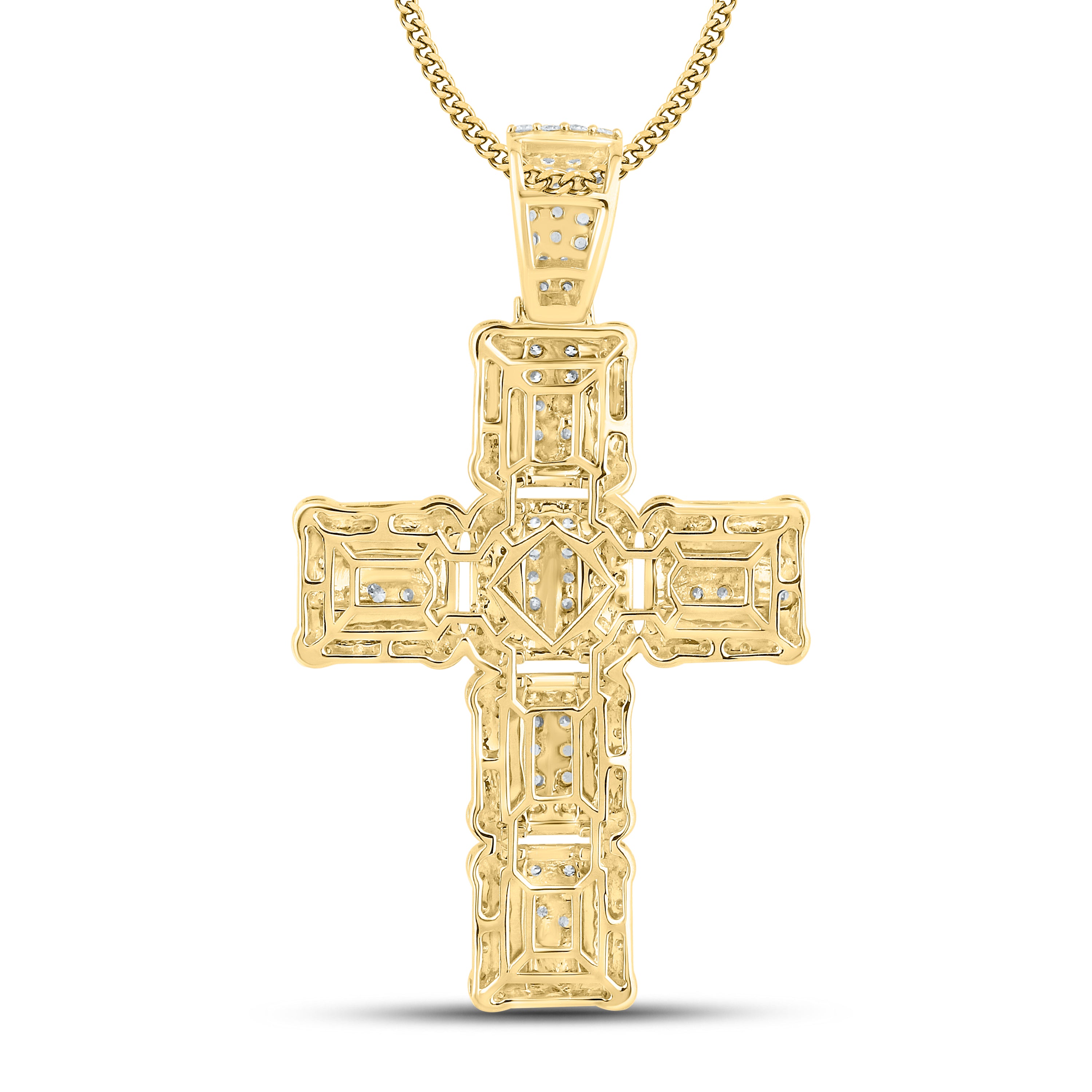 10kt Yellow Gold 3.42 CTW Diamond Cross Charm