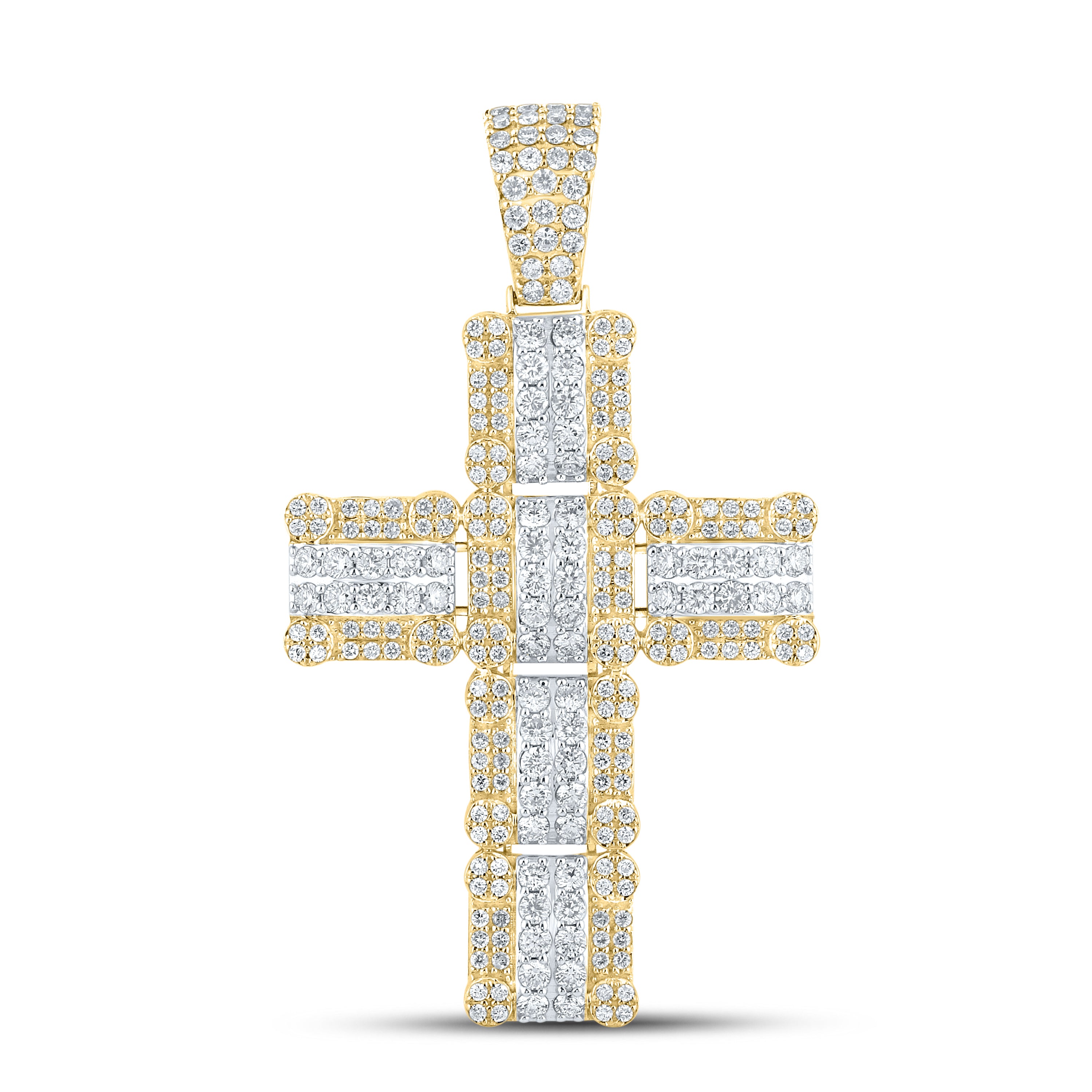 10kt Yellow Gold 3.42 CTW Diamond Cross Charm