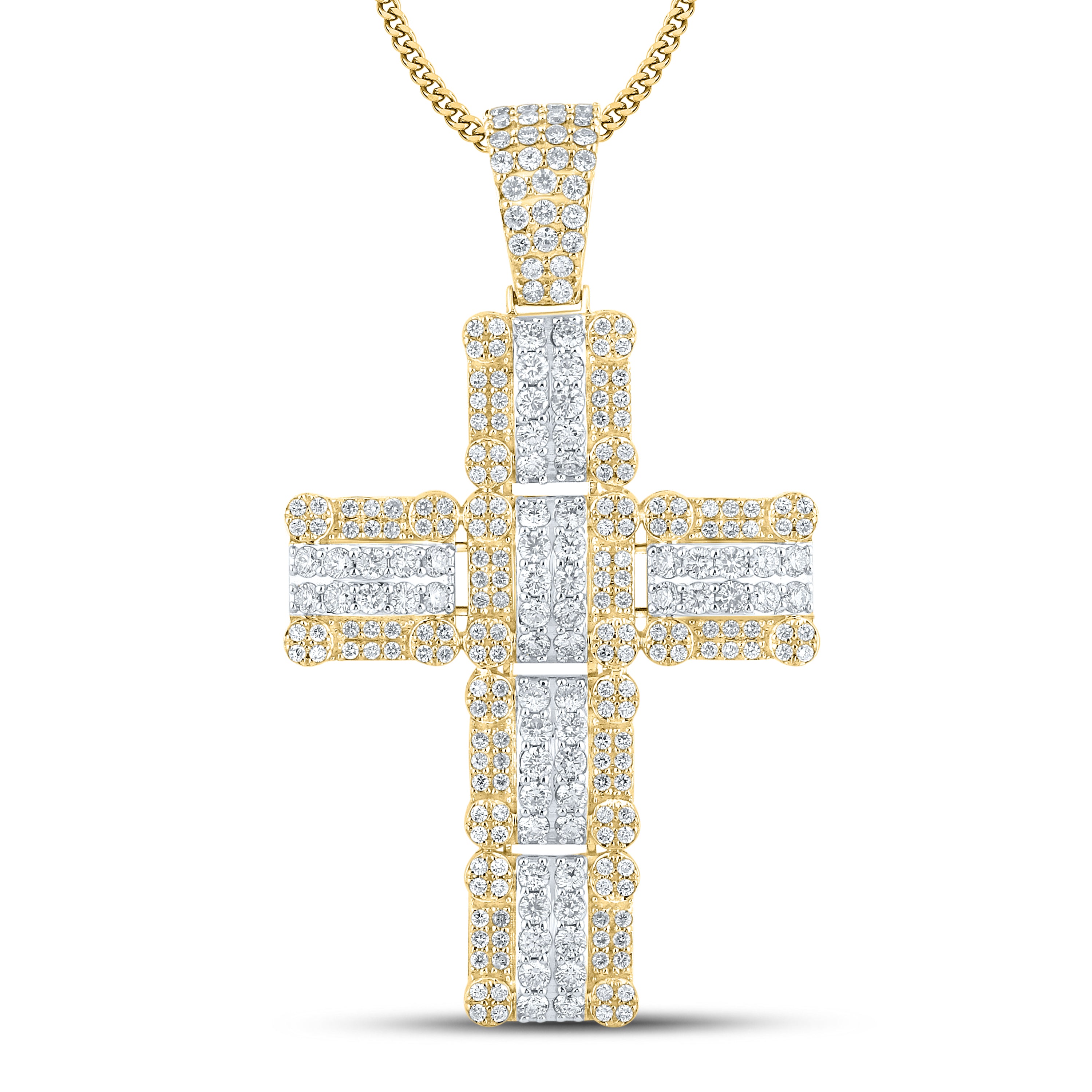 10kt Yellow Gold 3.42 CTW Diamond Cross Charm