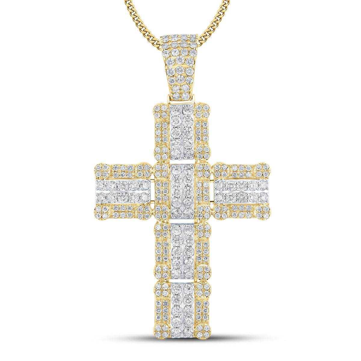 10kt Yellow Gold 3.42 CTW Diamond Cross Charm