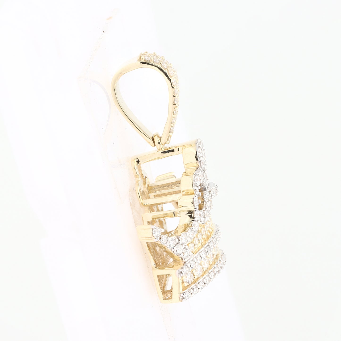 10kt YG 1.55 CTW Diamond Crown Charm Pendant