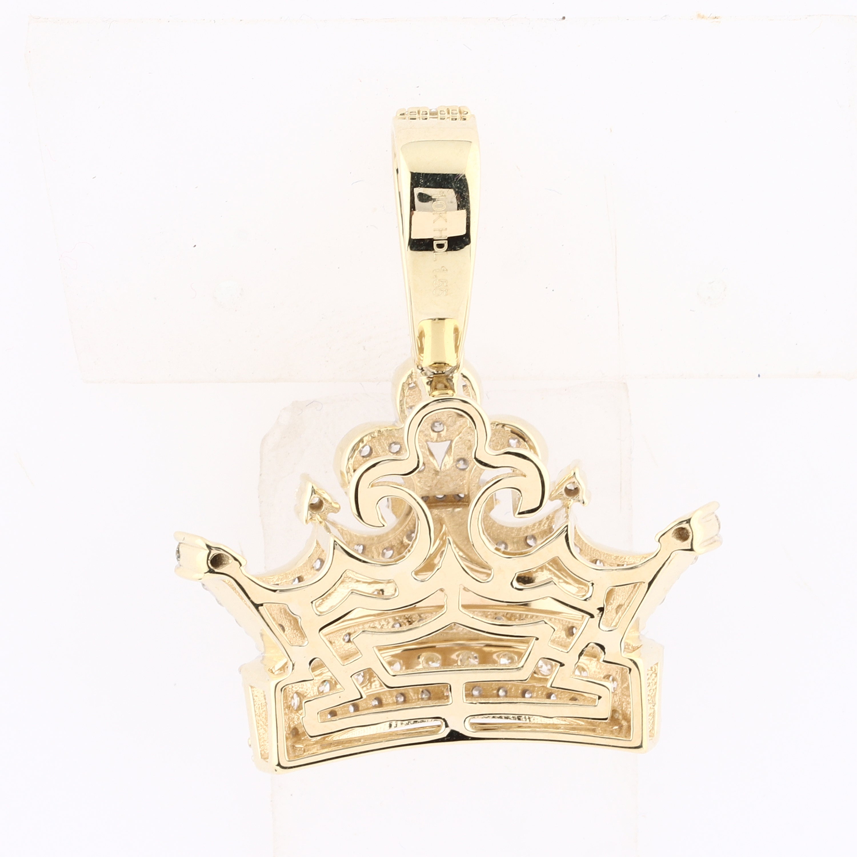 10kt Yellow Gold 1.55 CTW Diamond Crown Charm Pendant