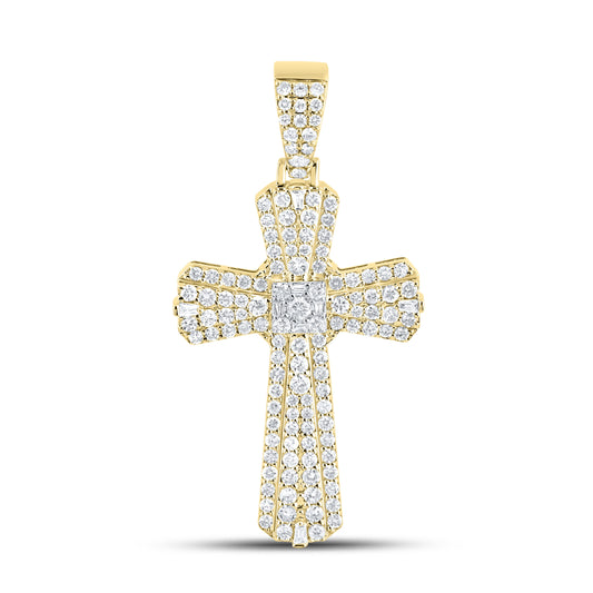 10kt Yellow Gold 1.87 CTW Diamond Cross Charm