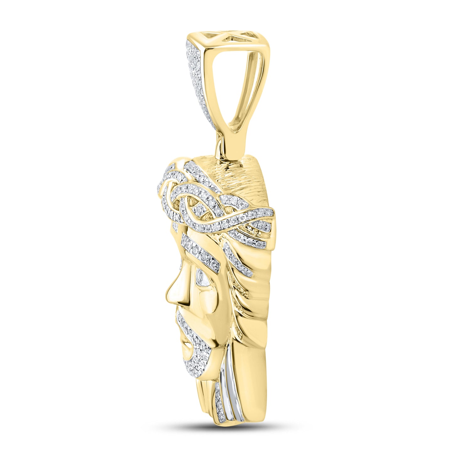 10K YELLOW GOLD NATURAL DIAMOND 1.29 CTW JESUS CHARM