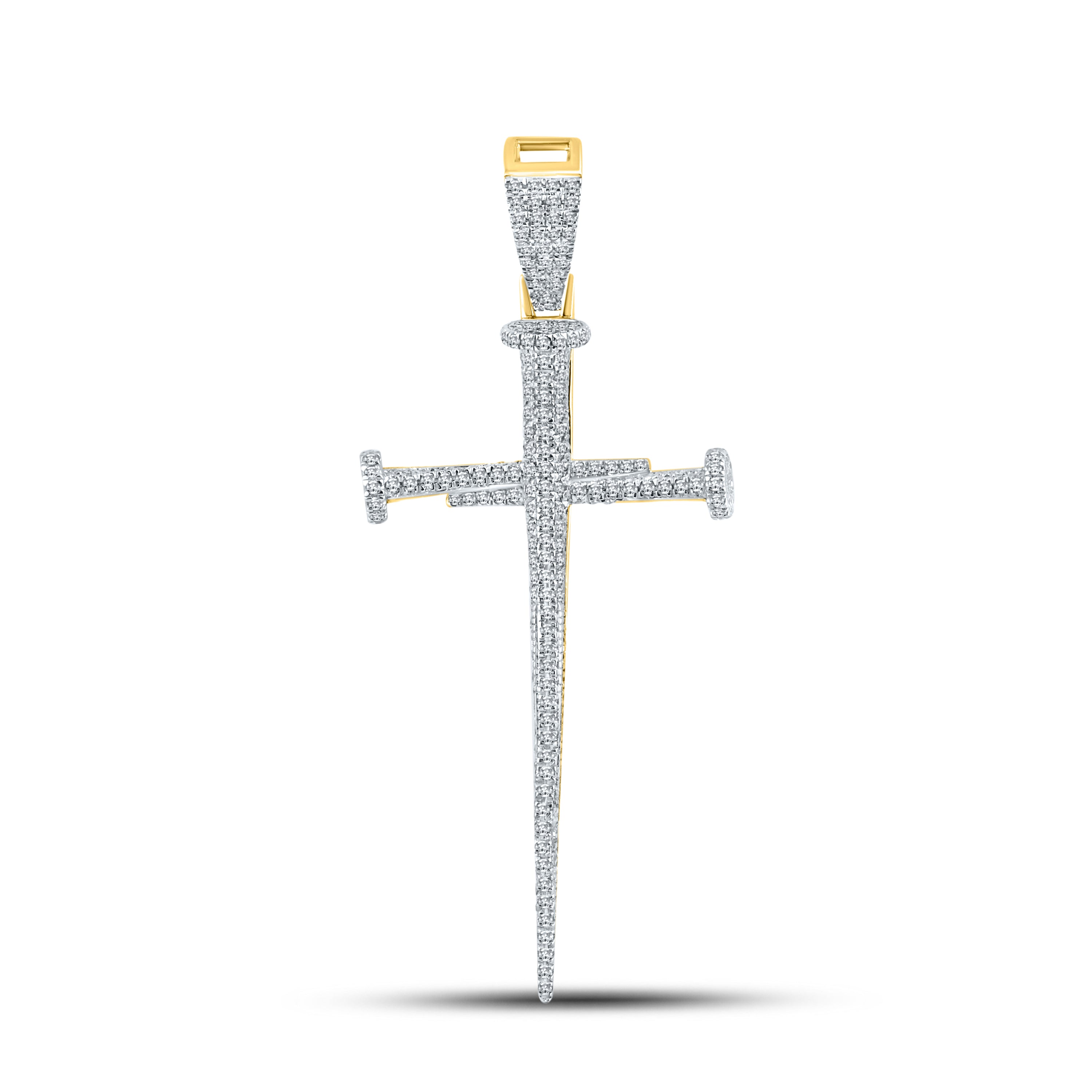 10kt Yellow Gold 0.65 CTW Diamond Cross Charm