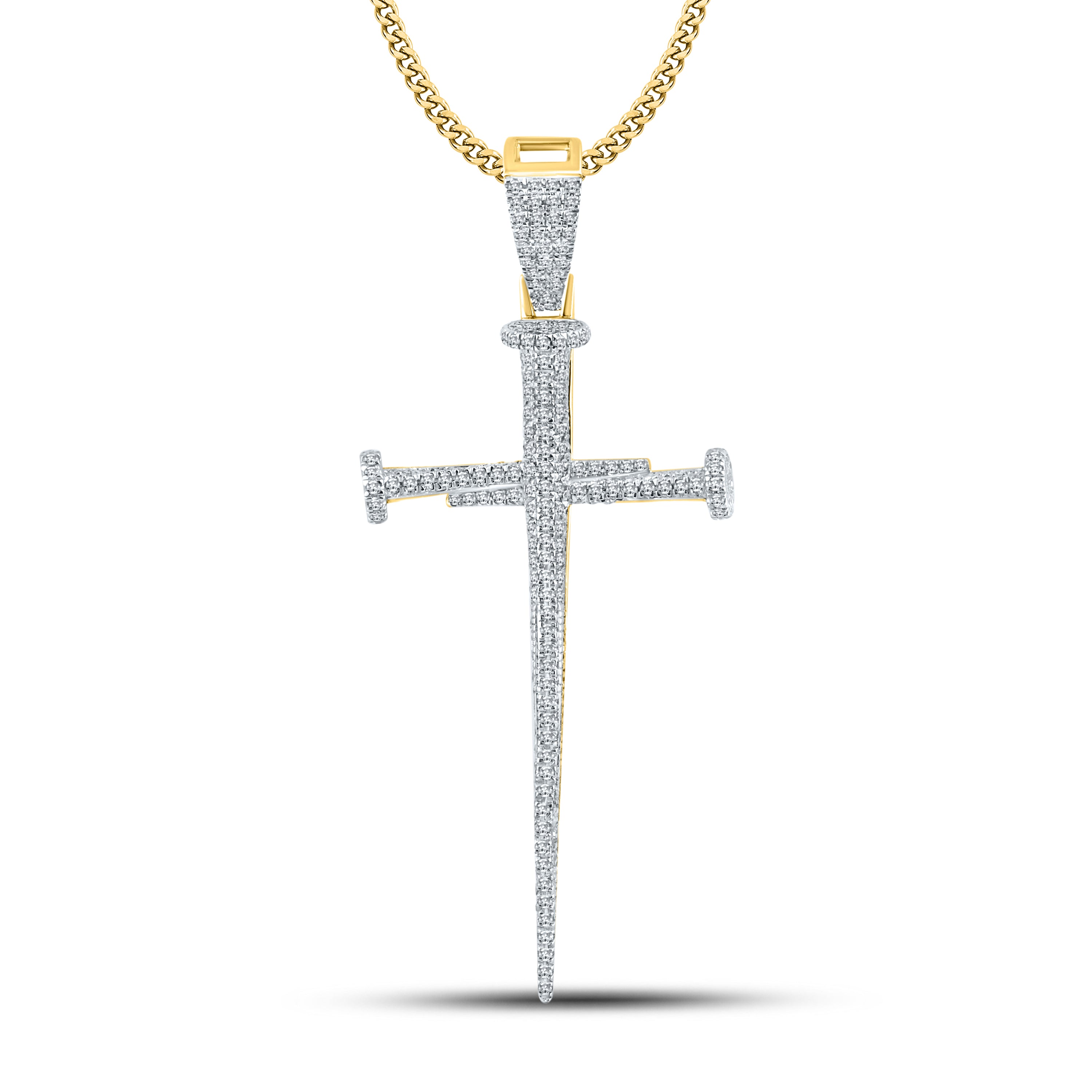 10kt Yellow Gold 0.65 CTW Diamond Cross Charm