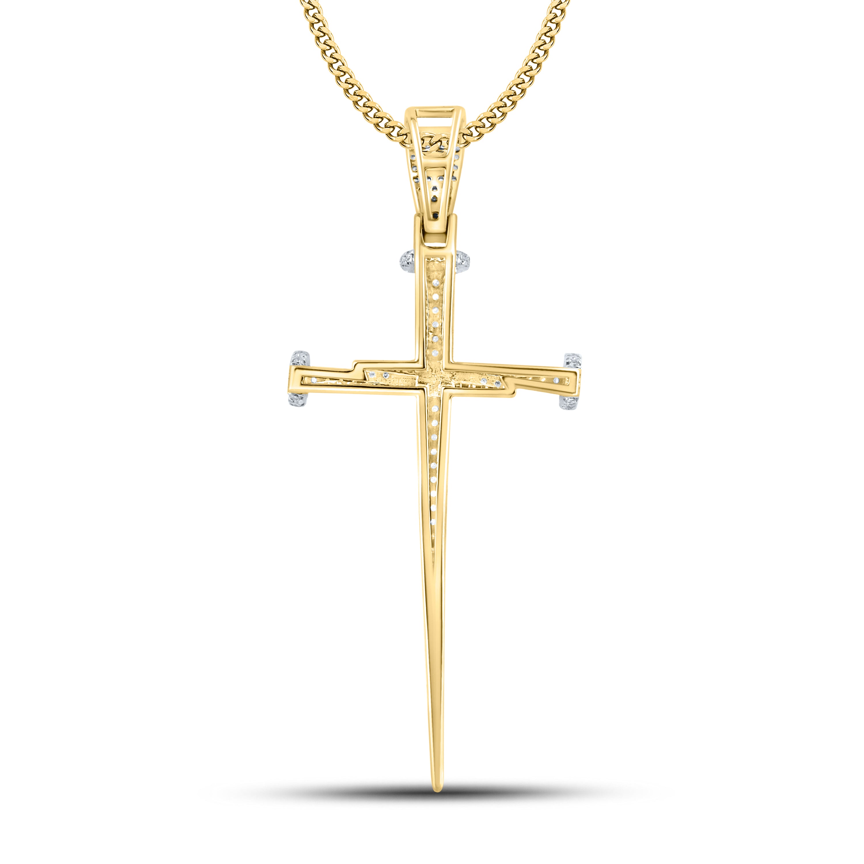 10kt Yellow Gold 0.65 CTW Diamond Cross Charm