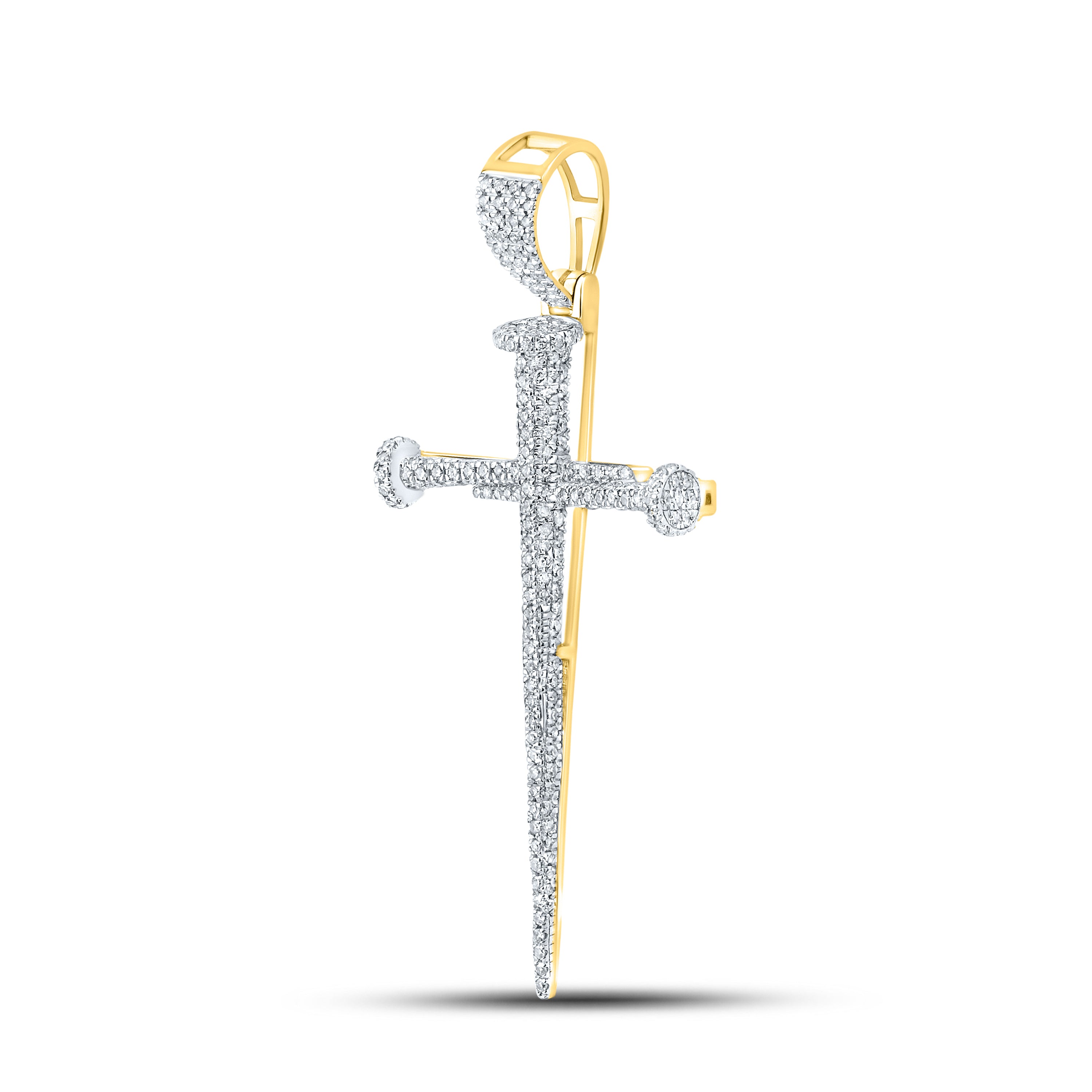 10kt Yellow Gold 0.65 CTW Diamond Cross Charm