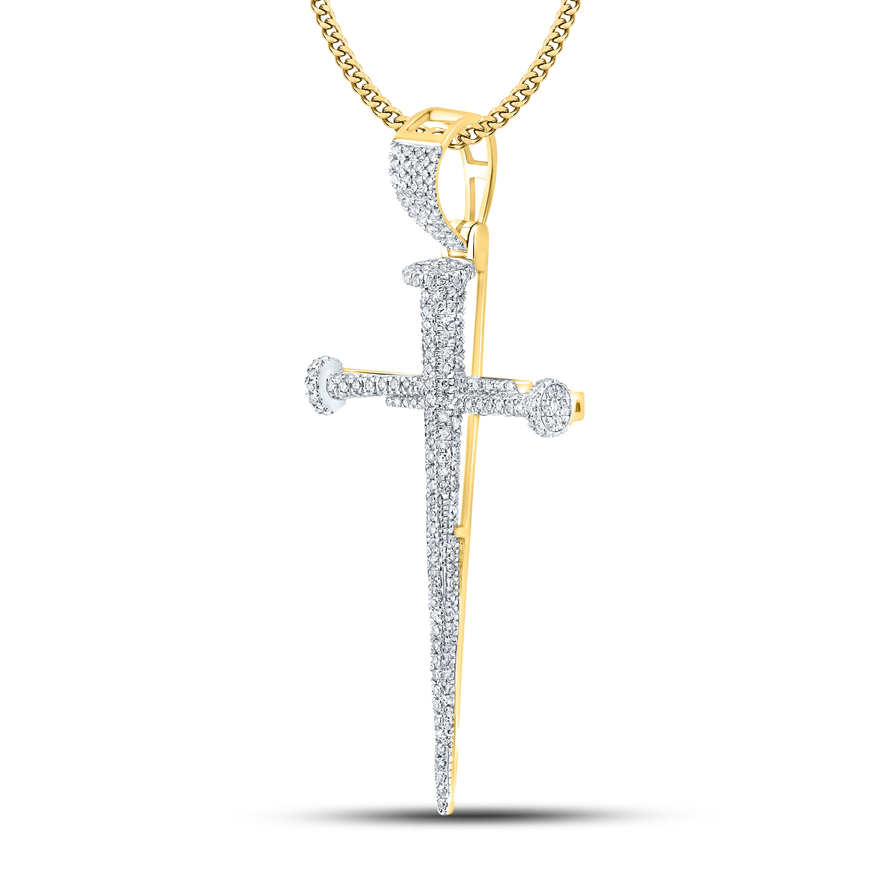10kt Yellow Gold 0.65 CTW Diamond Cross Charm