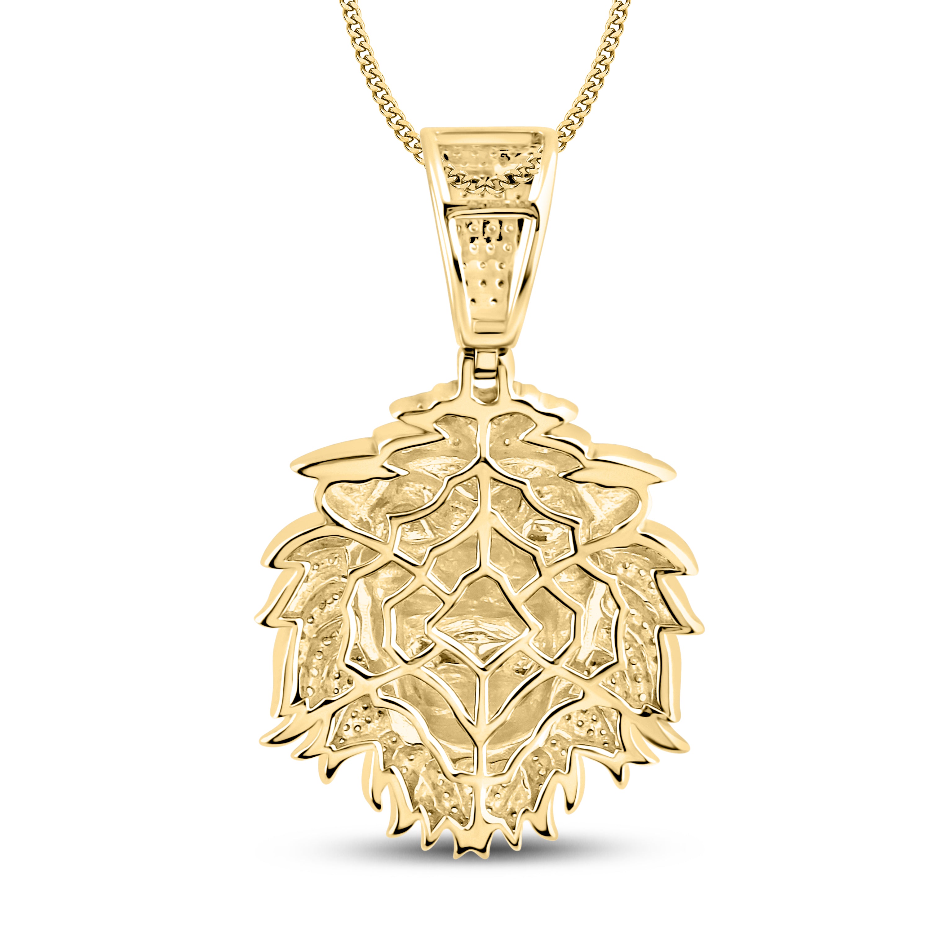 10KT YELLOW GOLD NATURAL DIAMOND 0.59 CTW LION CHARM