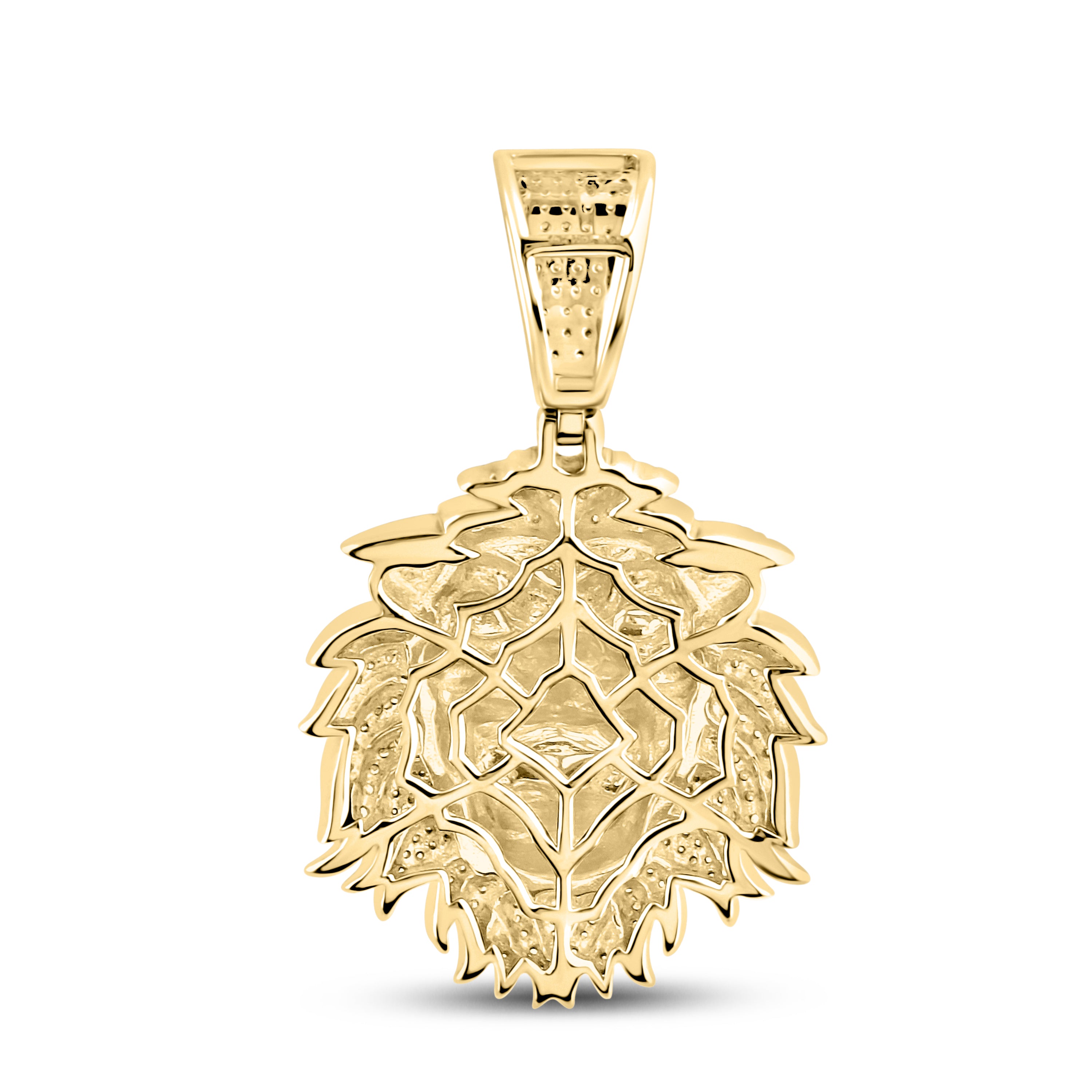 10KT YELLOW GOLD NATURAL DIAMOND 0.59 CTW LION CHARM