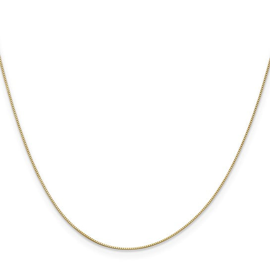 14KT Yellow Gold 22 inch .5mm Box with Spring Ring Clasp Chain