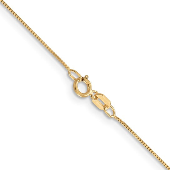 14KT Yellow Gold 22 inch .5mm Box with Spring Ring Clasp Chain