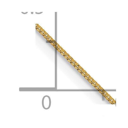 14KT Yellow Gold 10 inch .5mm Box with Spring Ring Clasp Anklet