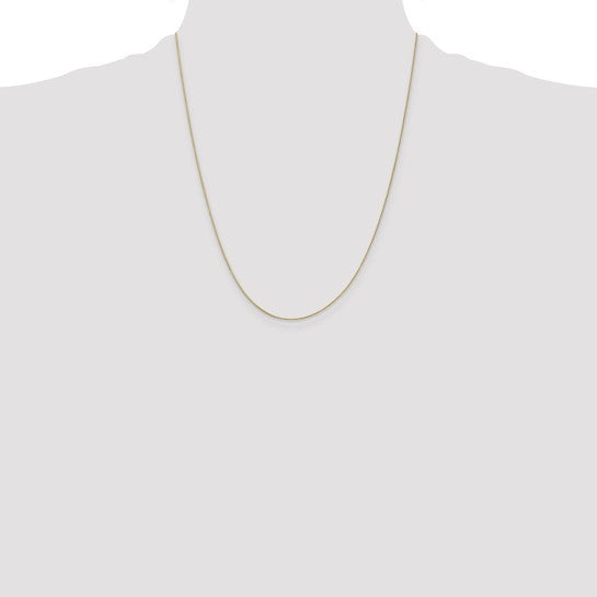 14KT Yellow Gold 22 inch .5mm Box with Spring Ring Clasp Chain