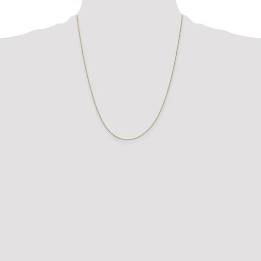14KT Yellow Gold 22 inch .5mm Box with Spring Ring Clasp Chain