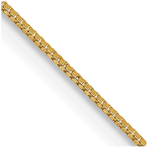 14KT Yellow Gold 22 inch .5mm Box with Spring Ring Clasp Chain