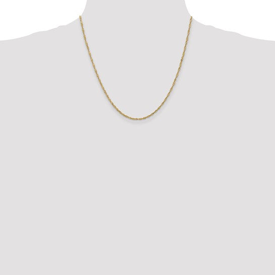 14KT Yellow Gold 20 inch 1.70mm Singapore with Lobster Clasp Chain