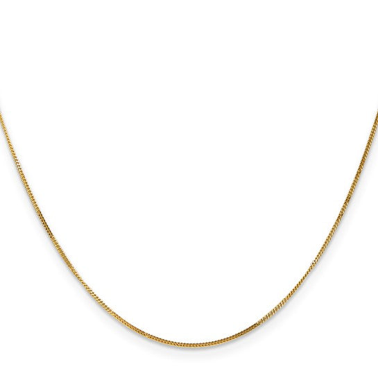 14KT Yellow Gold 24 inch .9mm Curb  with Spring Ring Clasp Pendant Chain