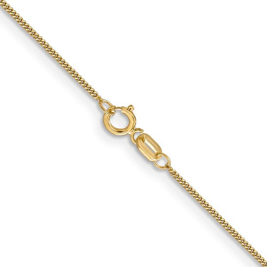 14KT Yellow Gold 24 inch .9mm Curb  with Spring Ring Clasp Pendant Chain
