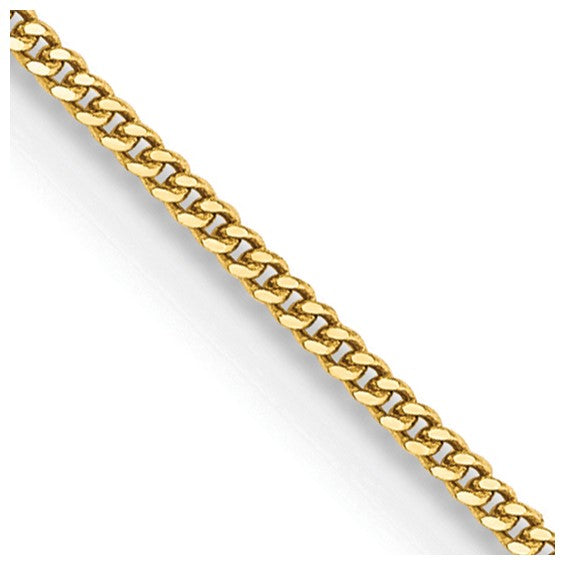 14KT Yellow Gold 24 inch .9mm Curb  with Spring Ring Clasp Pendant Chain