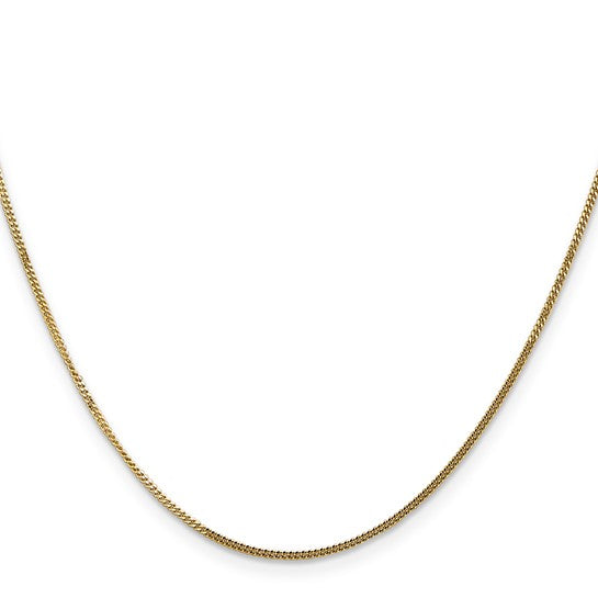 14KT Yellow Gold 16 inch 1.4mm Curb  with Spring Ring Clasp Pendant Chain