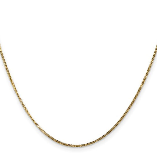 14KT Yellow Gold 16 inch 1.4mm Curb  with Spring Ring Clasp Pendant Chain