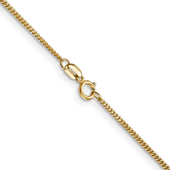 14KT Yellow Gold 16 inch 1.4mm Curb  with Spring Ring Clasp Pendant Chain
