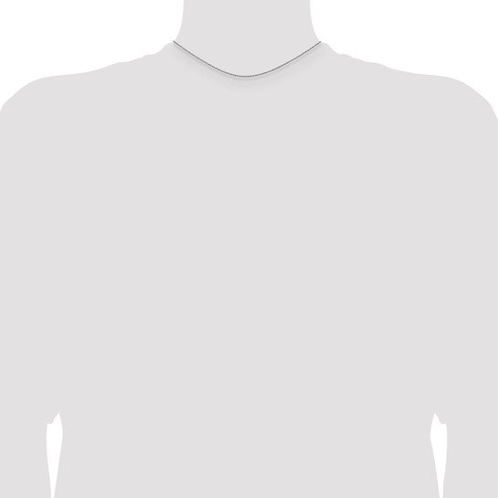 14KT White Gold 14 inch .8mm Light Baby Rope with Spring Ring Clasp Chain