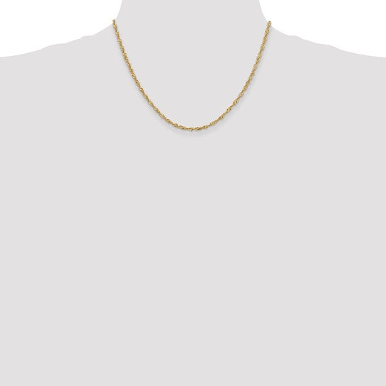 14KT Yellow Gold 18 inch 2mm Singapore with Lobster Clasp Chain