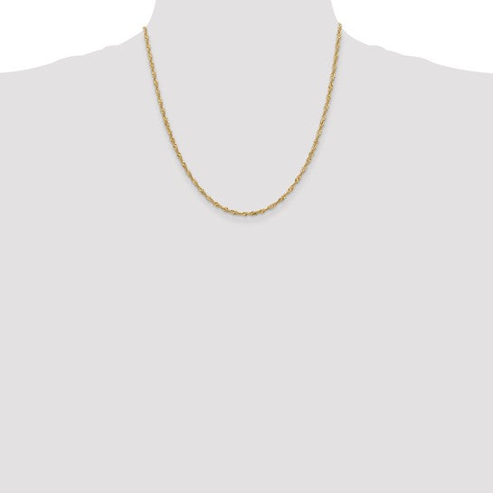 14KT Yellow Gold 20 inch 2mm Singapore with Lobster Clasp Chain