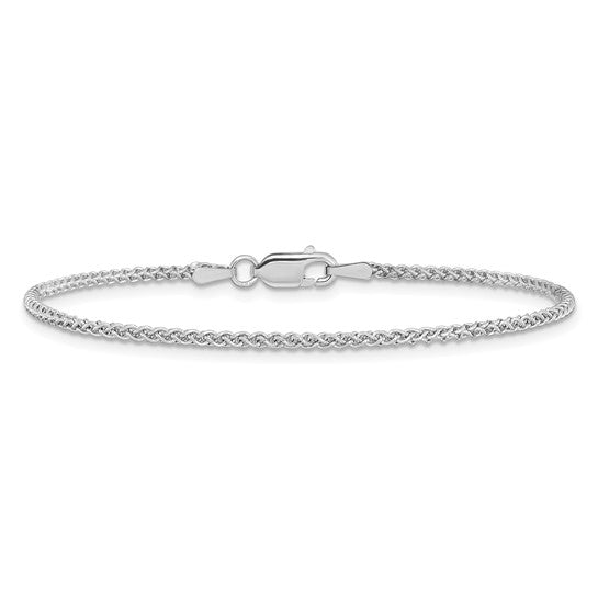 14KT White Gold 9 inch 1.7mm Spiga with Lobster Clasp Chain Anklet