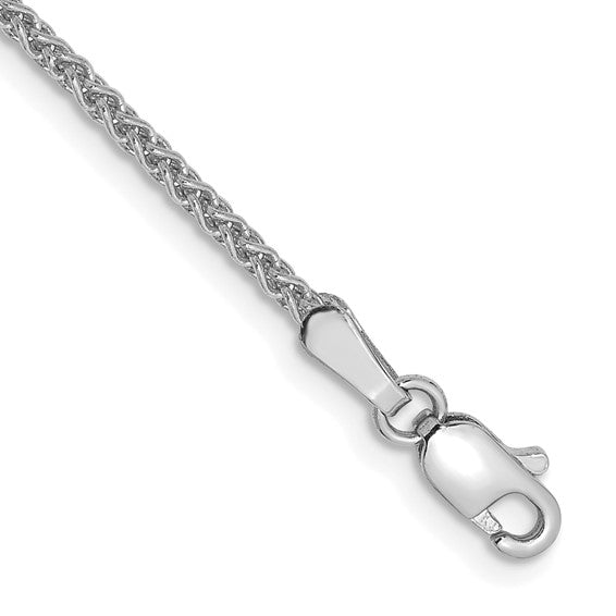 14KT White Gold 9 inch 1.7mm Spiga with Lobster Clasp Chain Anklet
