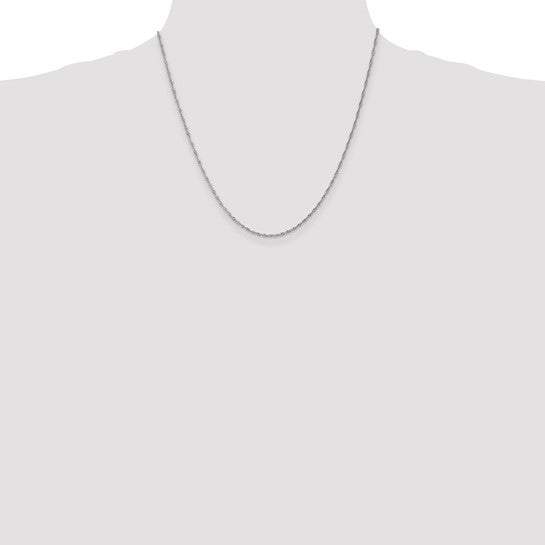14KT White Gold 20 inch 1.4mm Singapore with Spring Ring Clasp Chain