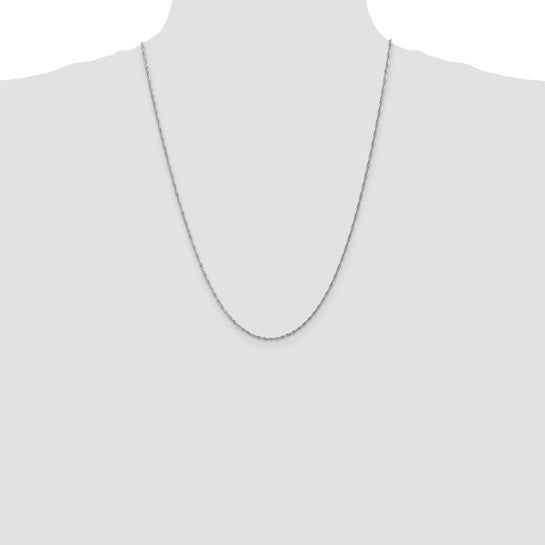 14KT White Gold 24 inch 1.4mm Singapore with Spring Ring Clasp Chain