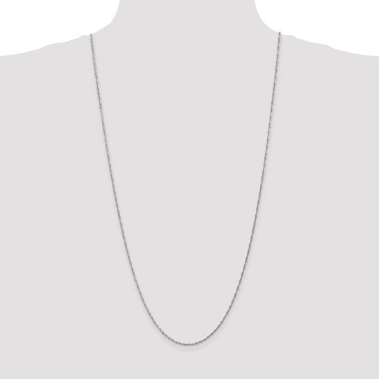 14KT White Gold 30 inch 1.4mm Singapore with Spring Ring Clasp Chain