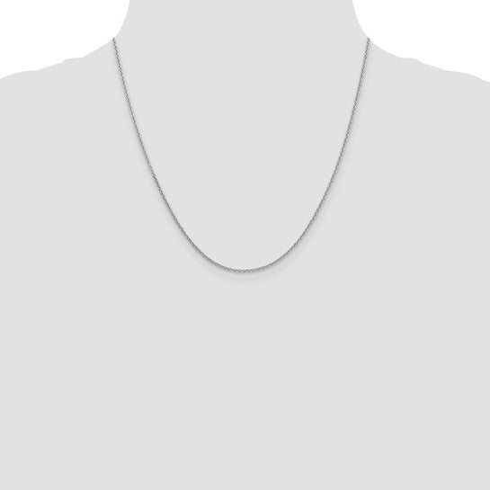 14KT White Gold 20 inch 1.6mm Round Open Link Cable with Lobster Clasp Chain