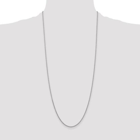 14KT White Gold 30 inch 1.6mm Round Open Link Cable with Lobster Clasp Chain