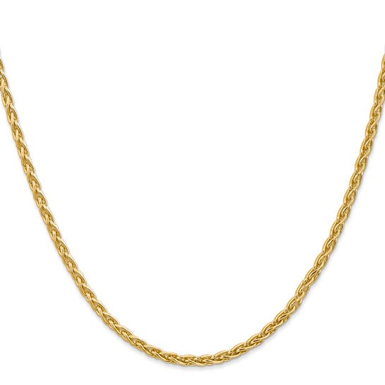 14kt Yellow Gold 18 inch 3mm Parisian Wheat with Lobster Clasp Chain