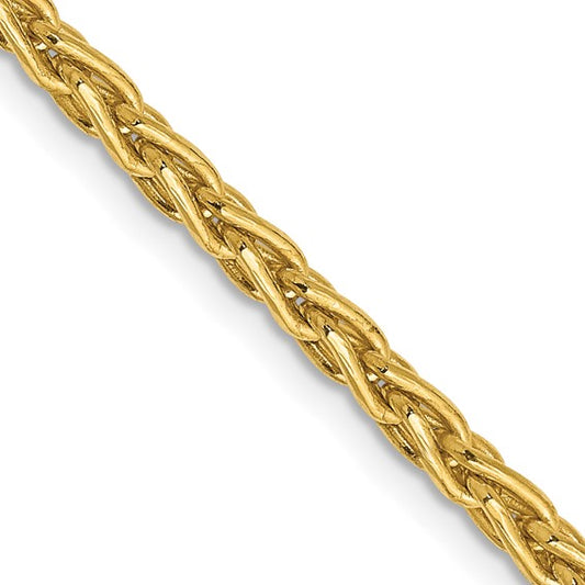 14kt Yellow Gold 18 inch 3mm Parisian Wheat with Lobster Clasp Chain